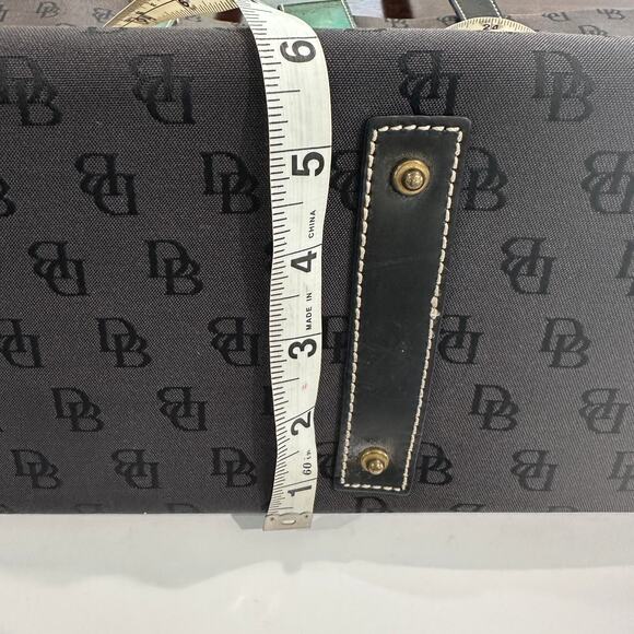 VTG Dooney & Bourke Y2K Black Large Shoulder Tote Signature Logo Leather Trim - Picture 9 of 9